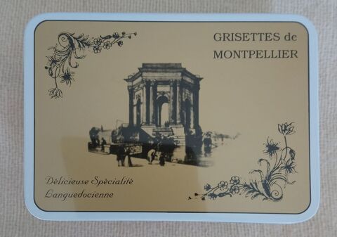 Boite m�tal vide Grisettes de Montpellier. 8 La Courneuve (93)