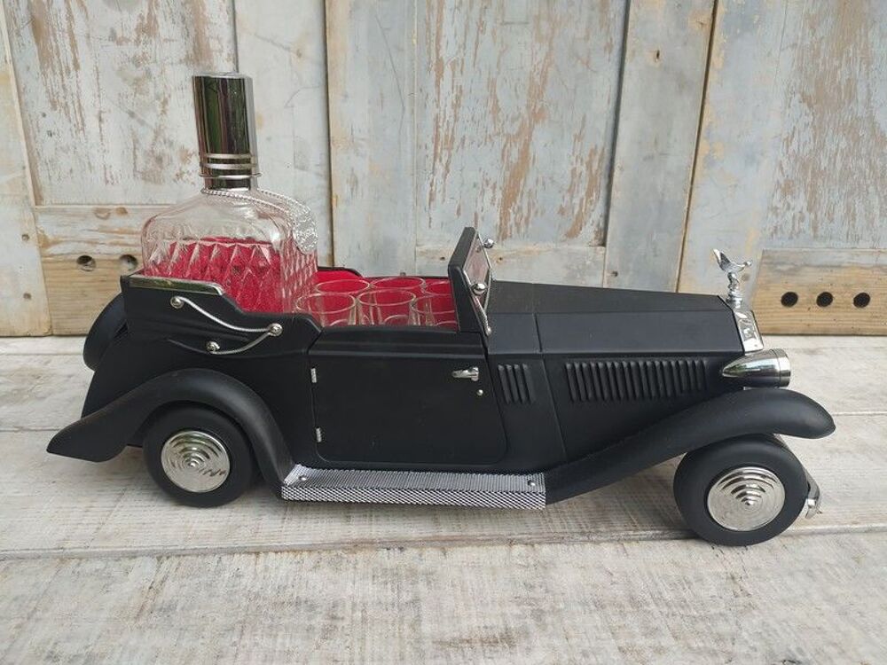 Ancien Service Whisky Voiture Rolls Royce Boite &agrave; Musique 