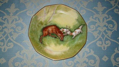 Grande assiette en porcelaine de Bavière   Scène de chasse   20 Gargenville (78)