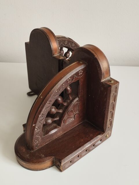 Serre-livres bois sculpt barre bateau 28 Le Havre (76)