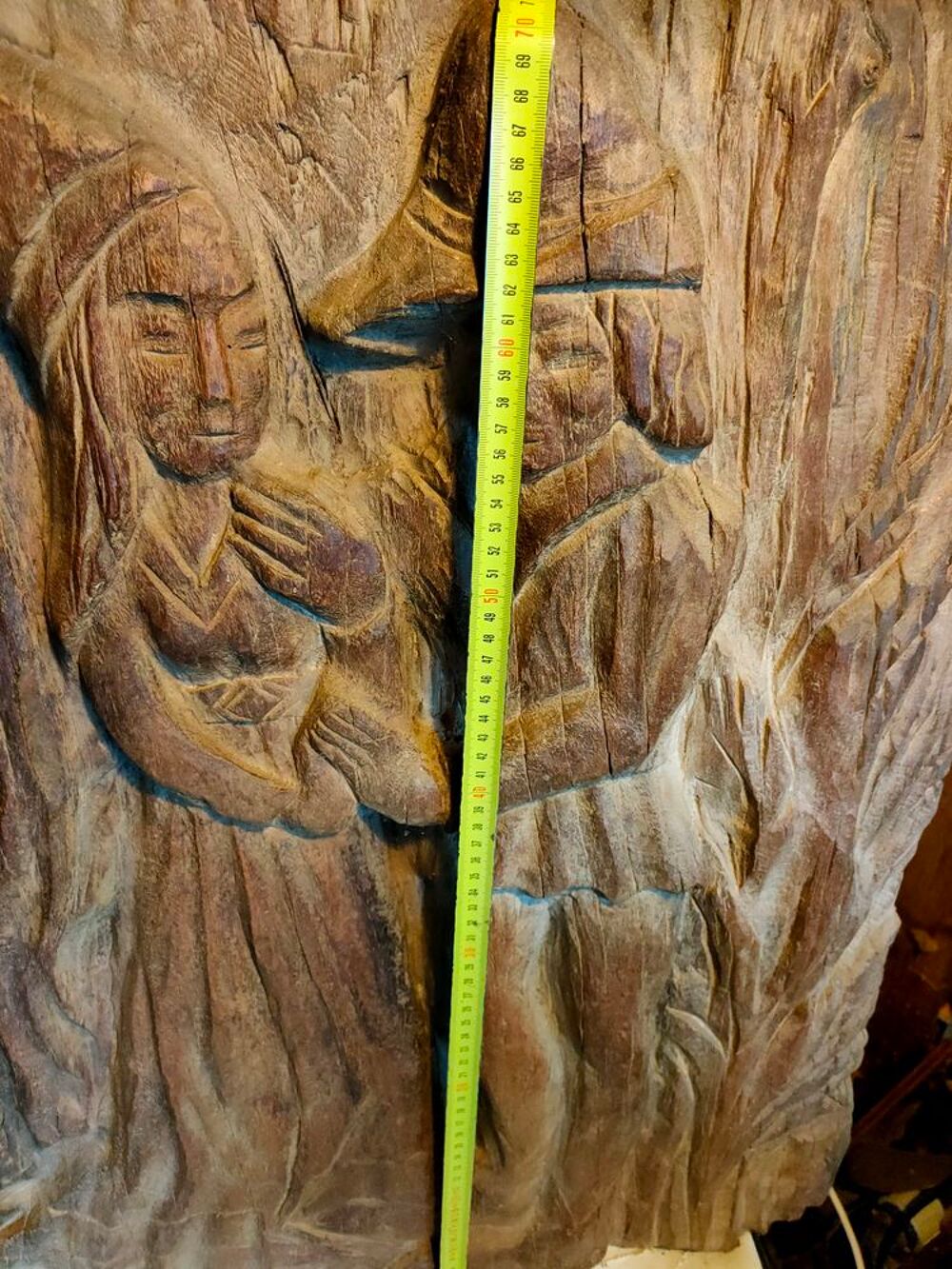 Sculture du moyen age sur bois de chene Décoration