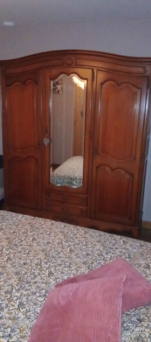 Armoire en bois avec miroir intgr en merisier 350 Les-Athas (64)