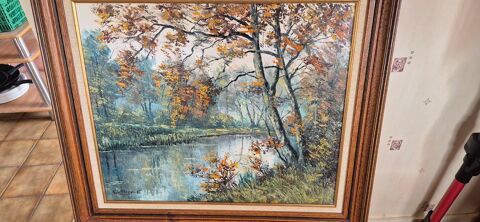 Tableau Schillinger _ paysage automnal bord de rivière Le Lindois (16)