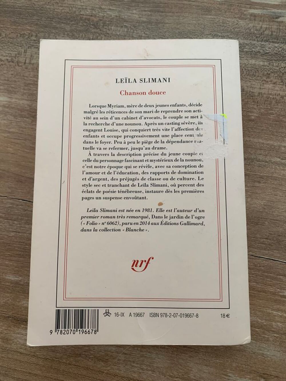 Livre " Chanson douce " - Leila Slimani Livres et BD