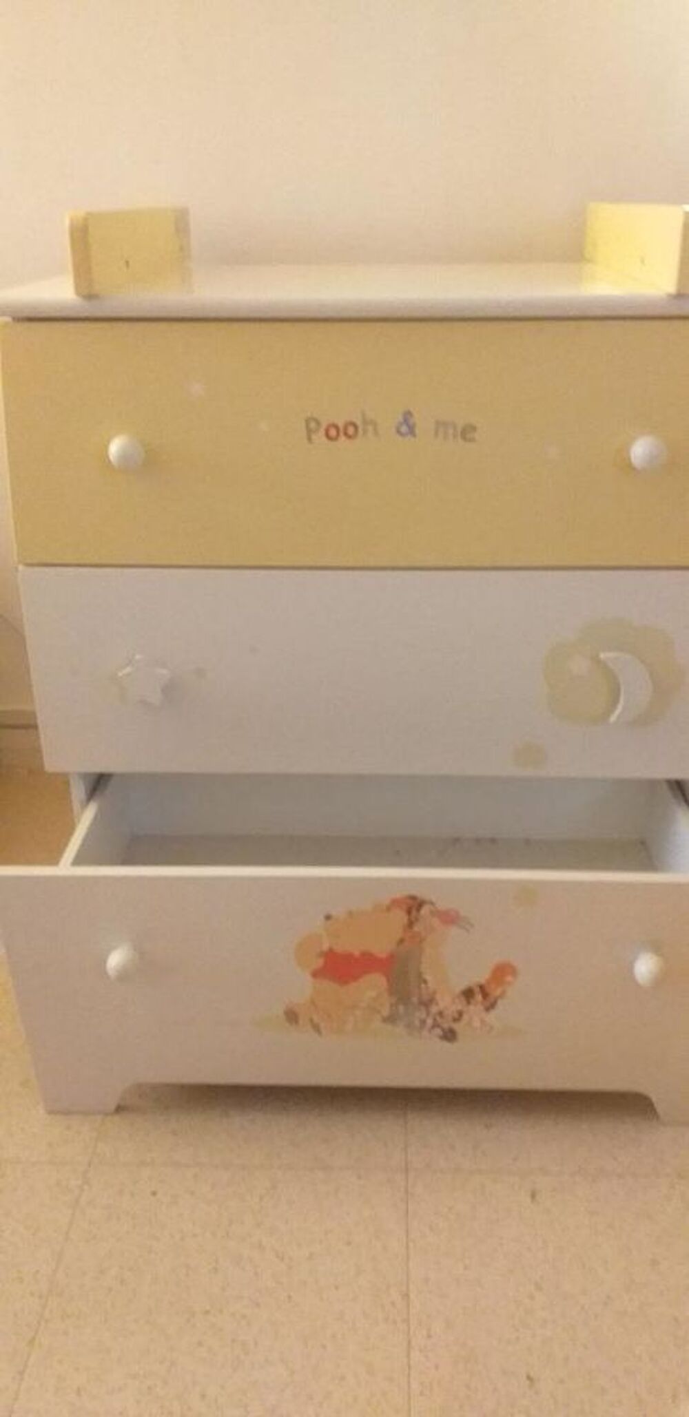 Commode et plan &agrave; langer amovible SAUTHON Winnie l'ourson Mobilier enfants