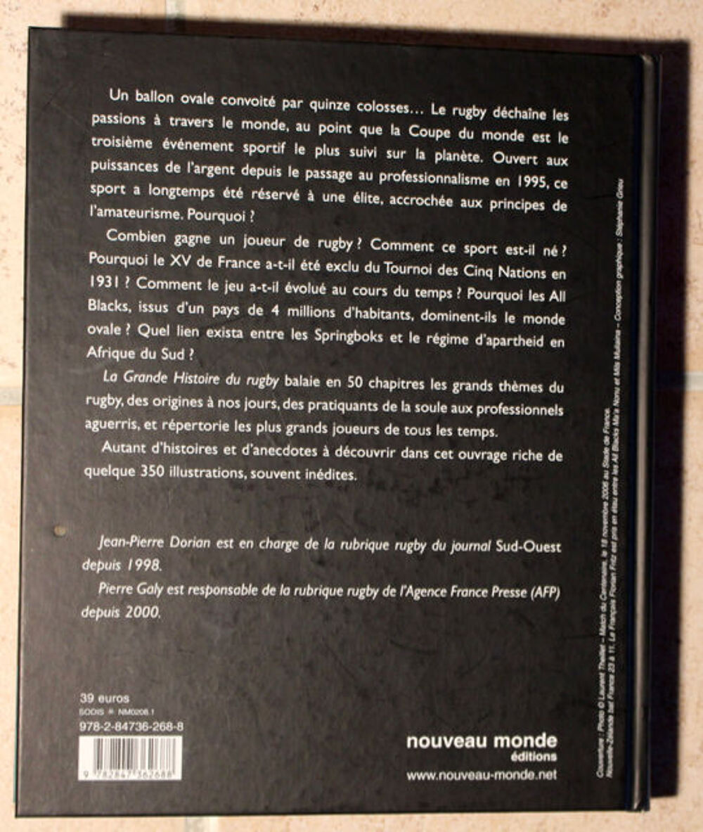 " LA GRANDE HISTOIRE DU RUGBY " Livres et BD