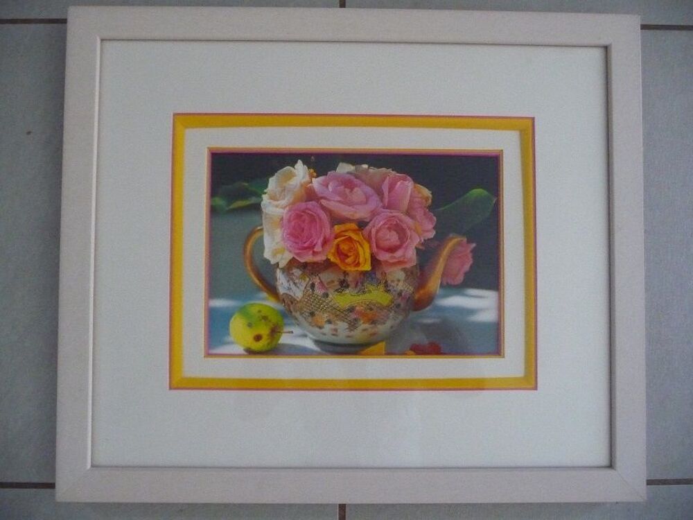 Cadre bouquet de roses dans une th&eacute;i&egrave;re - Neuf Décoration