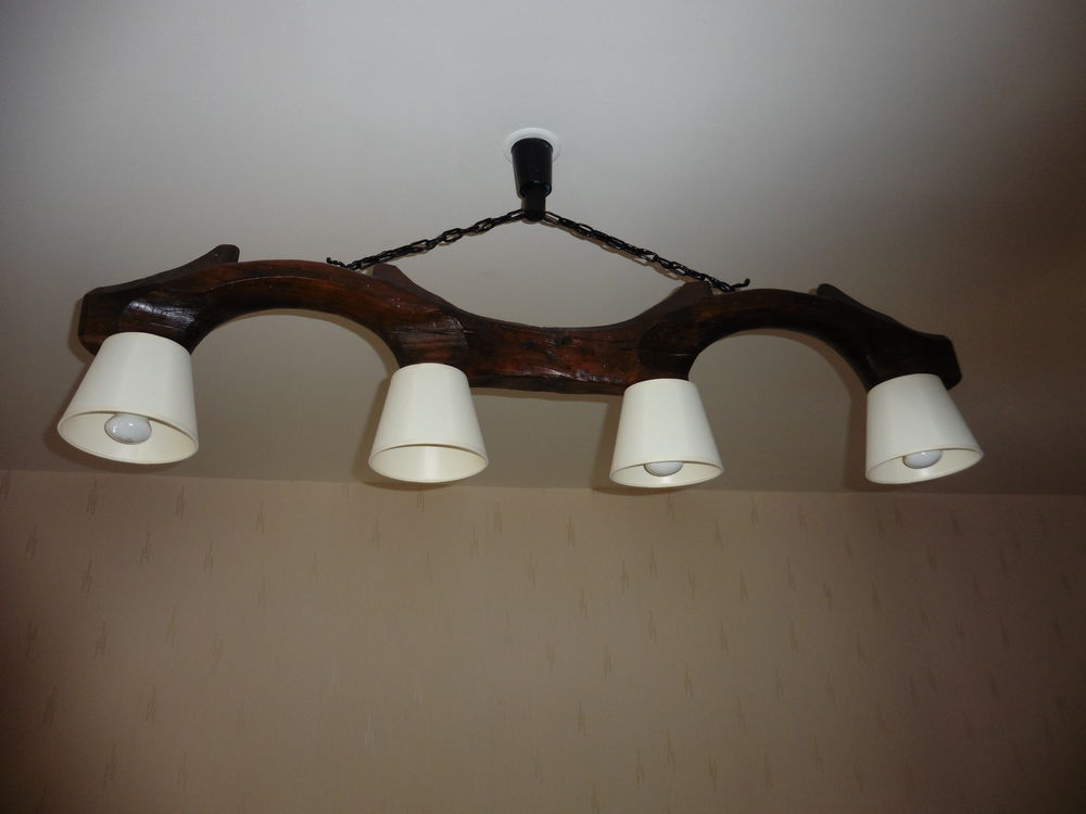 lustre bois massif Décoration