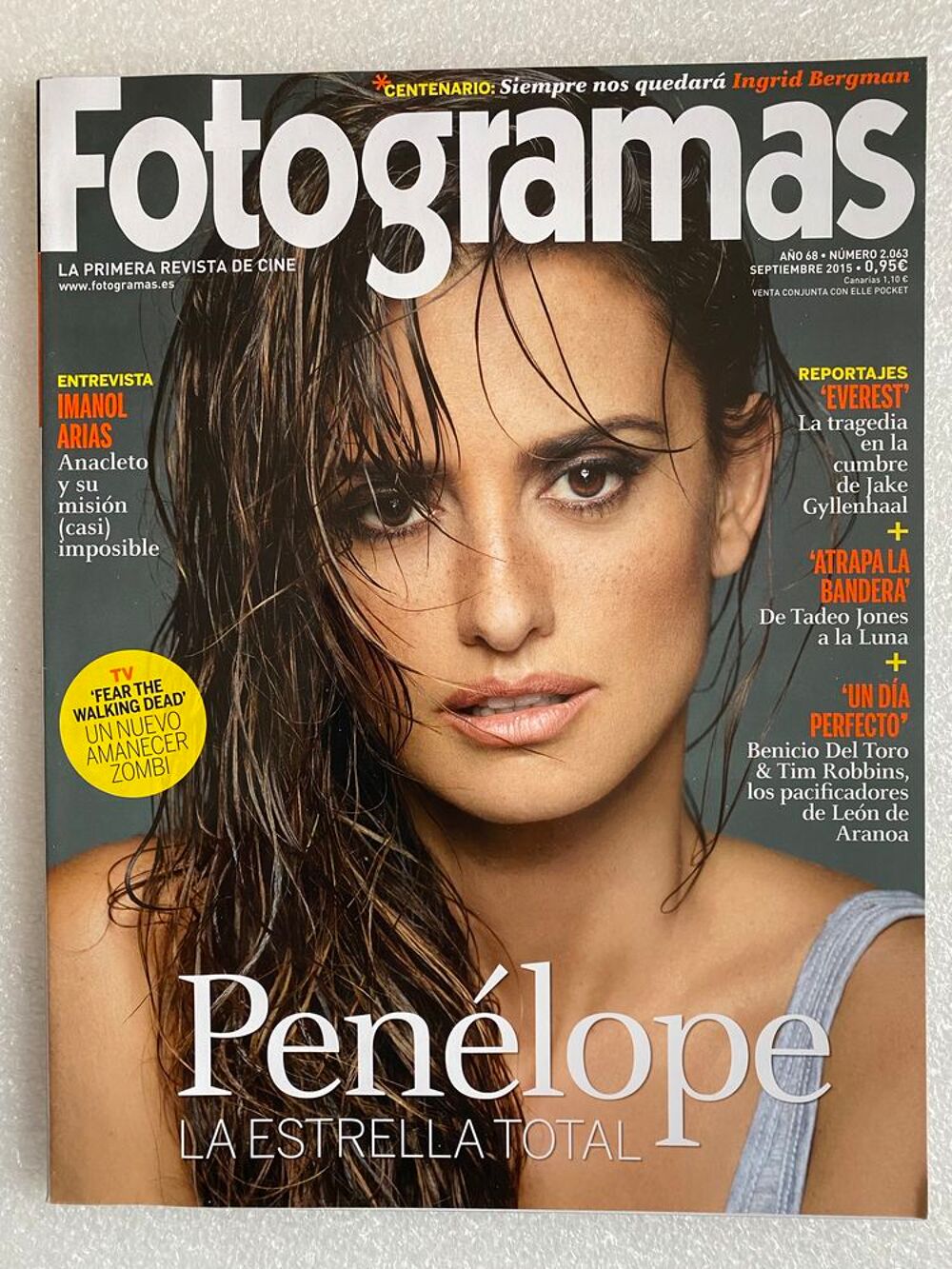 FOTOGRAMAS Penelope Cruz en Couverture Septembre 2015 # 2063 Livres et BD