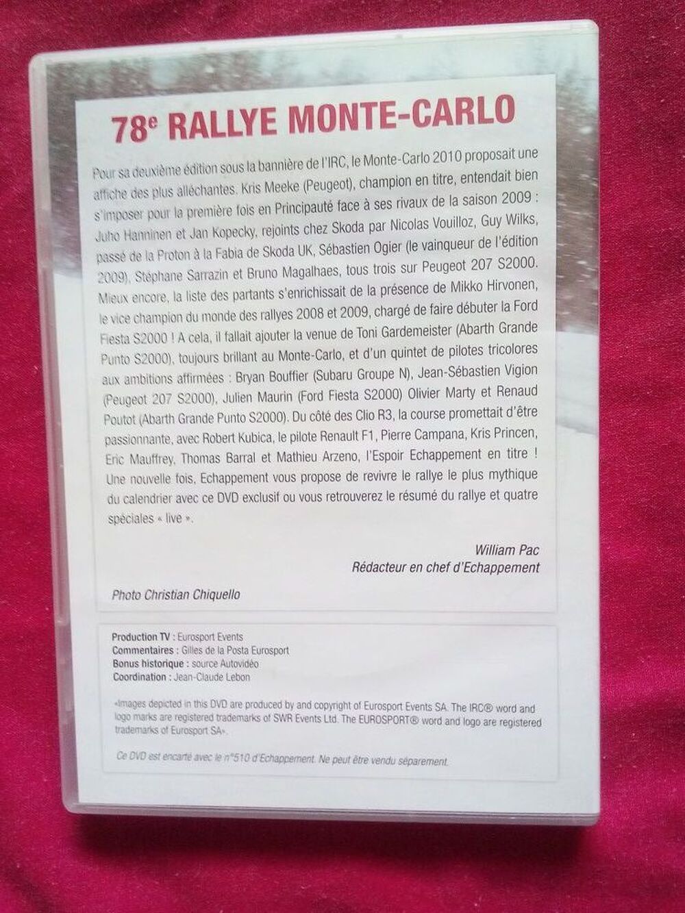 8 DVD / (Rallye, montagne Rallycross circuit...) 2007 &agrave; 2010 DVD et blu-ray
