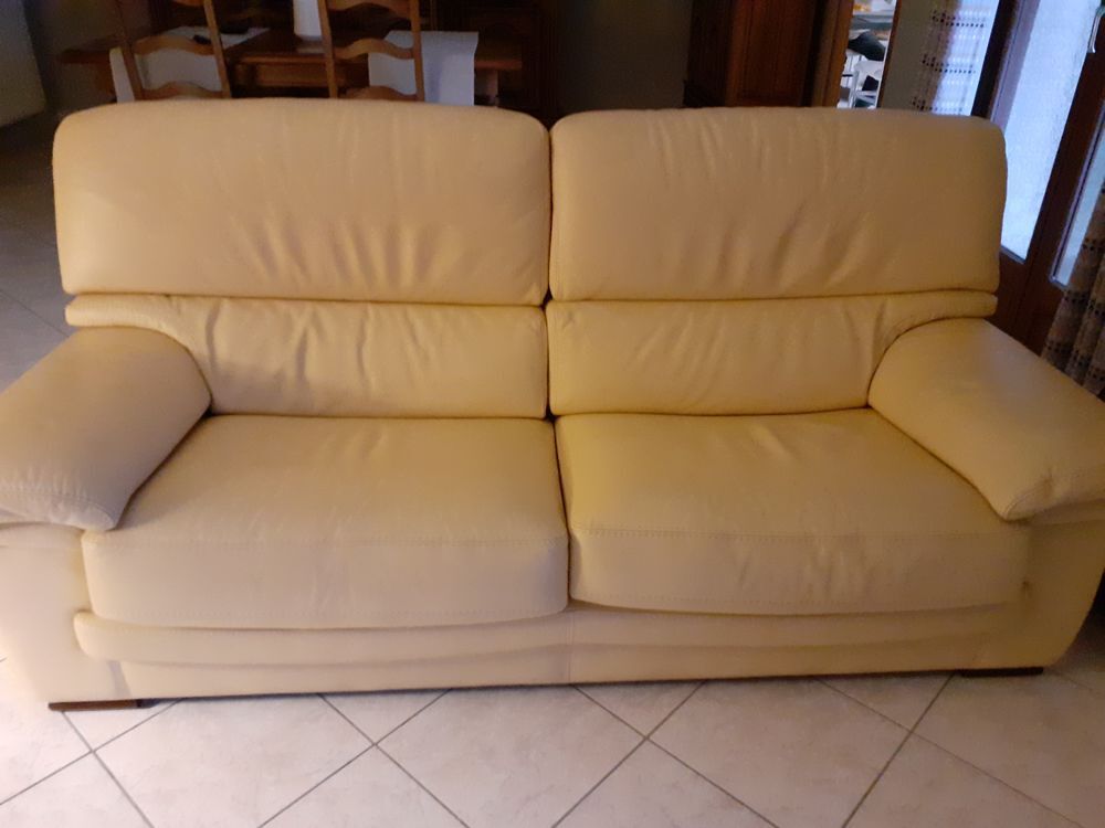 salon en cuir plein fleur 3 places jaune paille
Meubles