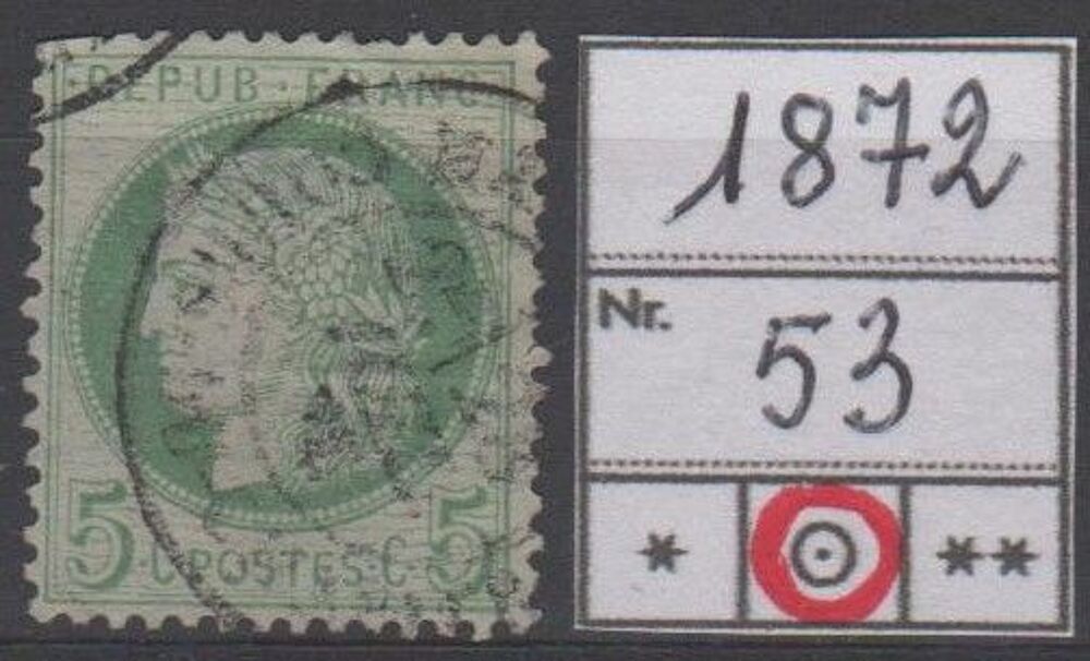 TIMBRE de FRANCE
1872
OBLITERE 
