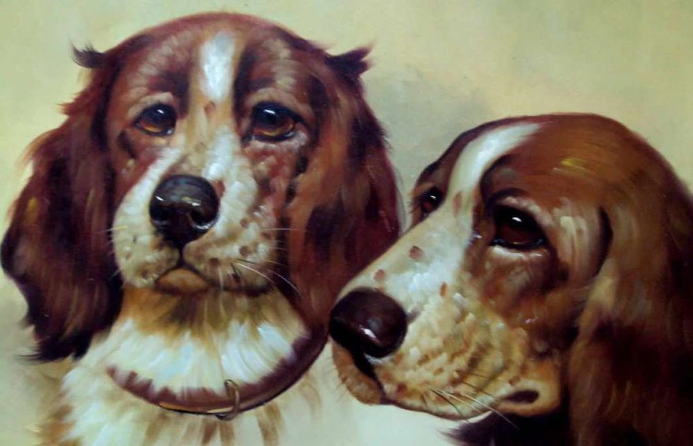 Super grande peinture animaux chiens Dcoration