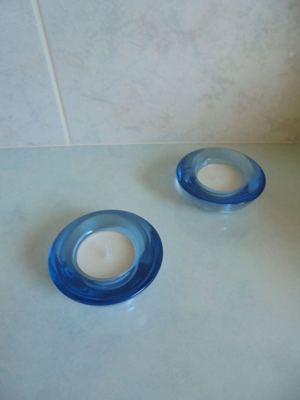 Lot de 2 photophores bleus (100) Décoration