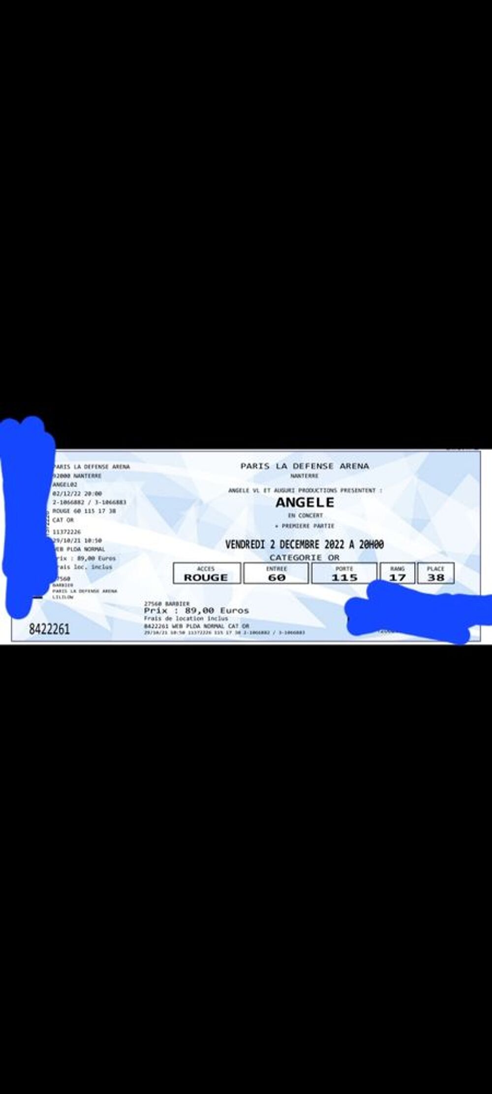 concert Ang&egrave;le Billetterie