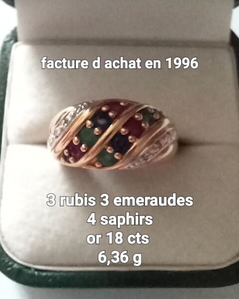 BAGUE  JONC
RUBIS EMERAUDE SAPHIR 700 Nogent-sur-Marne (94)
