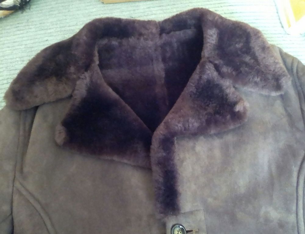 Long manteau 98 cm hiver homme mouton retourn&eacute; Taille L - XL Vêtements