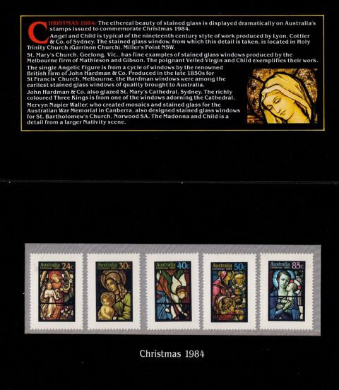 5 TIMBRES AUSTRALIENS  CHRISTMAS 1984  12 Annecy (74)
