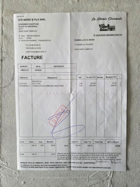 Cong�lateur armoire 0 Saint-Ambroix (30)