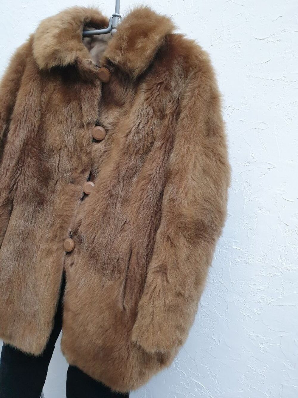 Veste en vison couleur camel, Vintage Taille M Vêtements