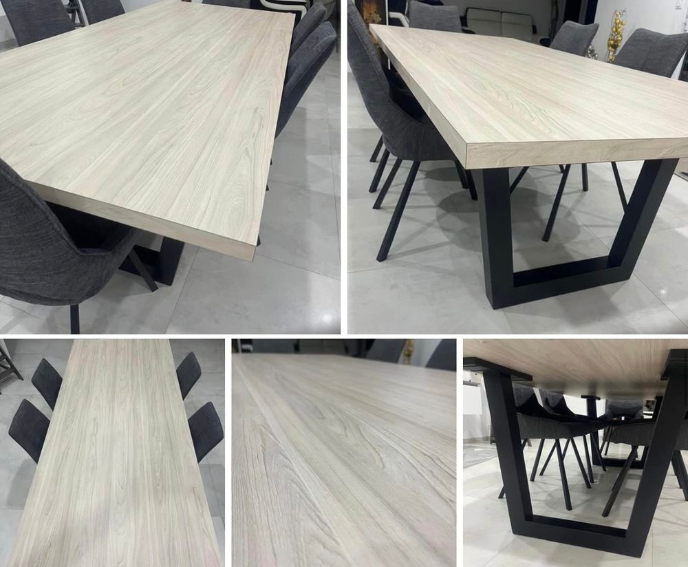 Grande table de salle &agrave; manger moderne bois ch&ecirc;ne massif Meubles