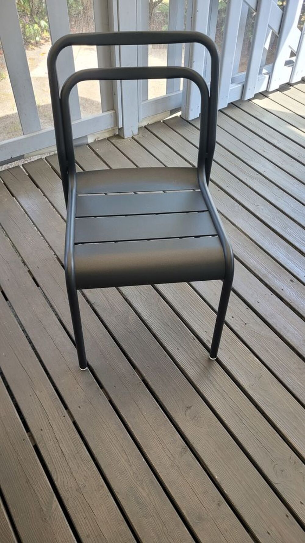 TABLE + 4 CHAISES EN ALU LAQUE EPOXY ANTHRACITE Meubles