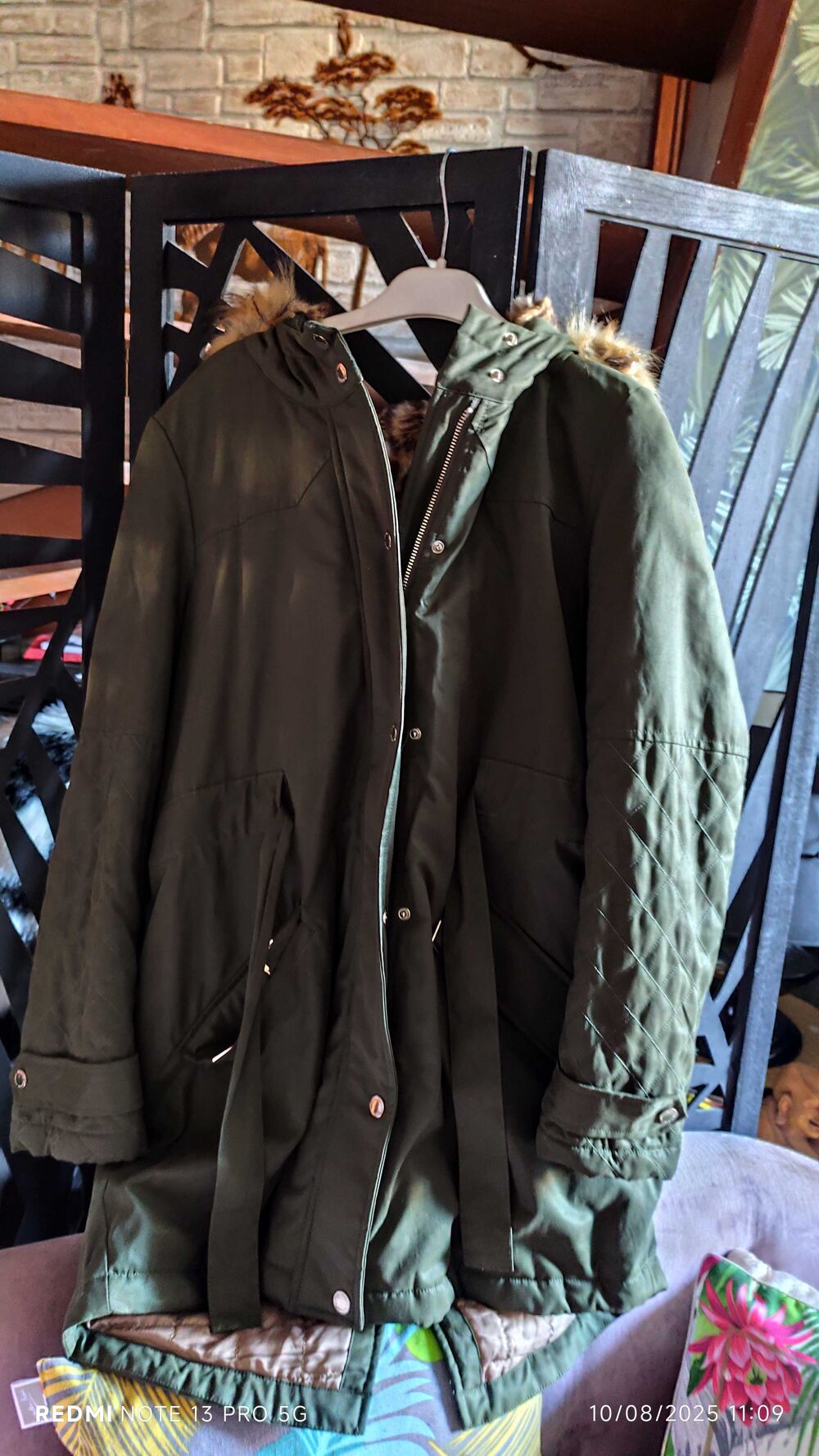 parka femme verte kaki Vêtements