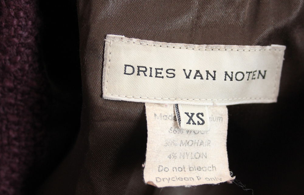 Manteau mohair et laine prune DRIES VAN NOTEN T.S. Vêtements