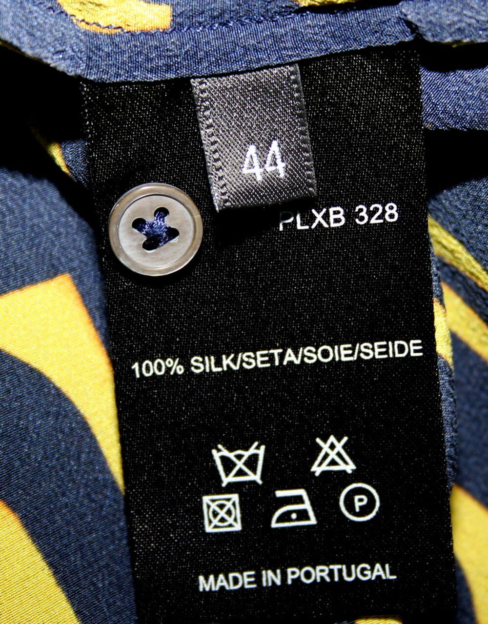 Top Chemise soie jaune et bleu PAUL SMITH T.40 Vêtements