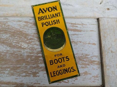 Plaque Tôle Publicitaire Cirage Avon Brilliant Polish Boots 45 Loches (37)