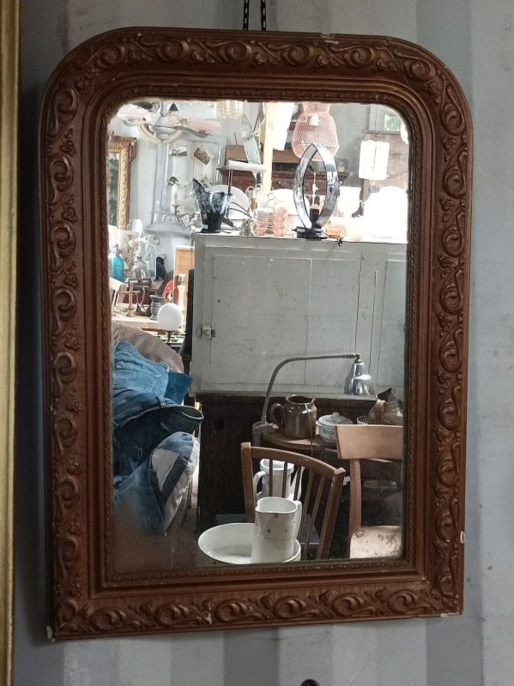 Miroir cadre bois Pl&acirc;tre dor&eacute; patin&eacute; dpc 0923079 ancien Décoration