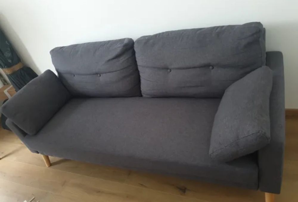 Canap&eacute; Gris Fonc&eacute; Tissu NON CONVERTIBLE Meubles