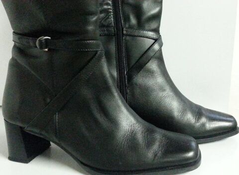 Bottes en cuir noir 40 Marignane (13)