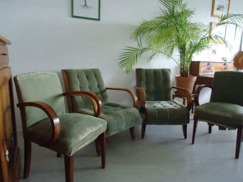 4 fauteuils art déco 1930 velours de soie, dans leur jus 500 Saint-Marcellin (38)