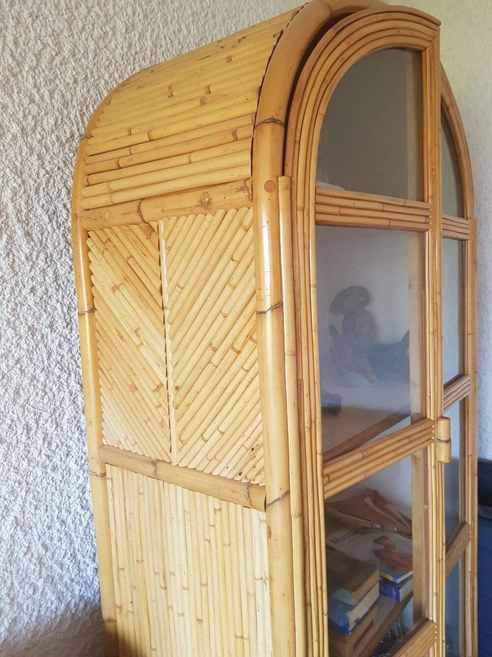 Vitrine rotin ann&eacute;e 50 Meubles