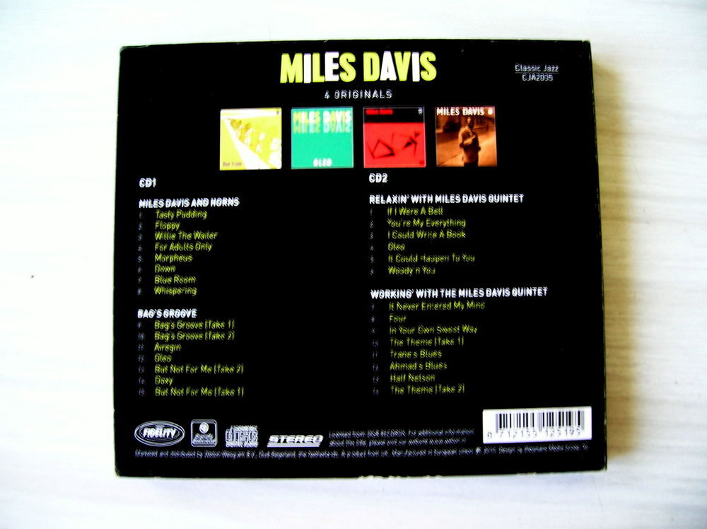 MILES DAVIS Double CDS (4 albums) CD et vinyles