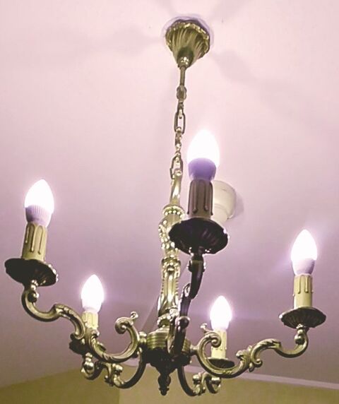 LUSTRE BRONZE 5 BRANCHES 50 Varennes-Vauzelles (58)