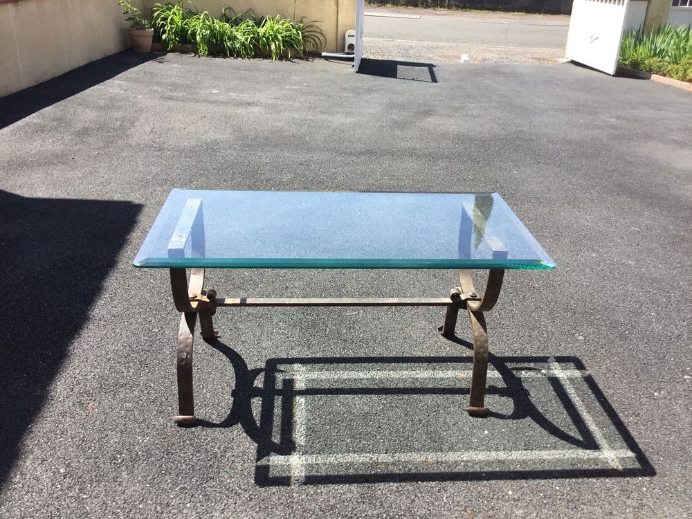 Tables fer forg&eacute; verre Meubles