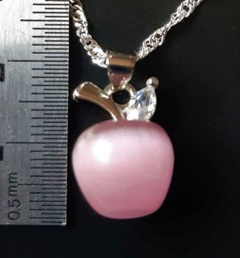 Pendentif Pomme en Quartz Rose et Argent 7 La Seyne-sur-Mer (83)