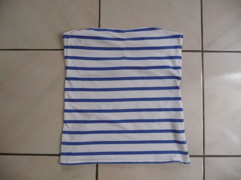 Bustier blanc ray&eacute; bleu PIMCKIE T. 38 Vêtements