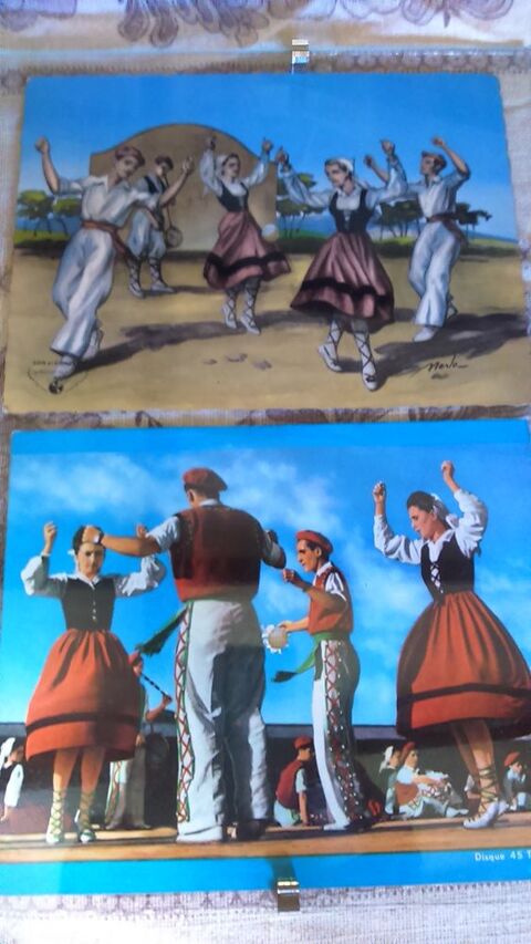 RARE 2 disques 45 tours carte postale PAYS BASQUE 0 Bassussarry (64)