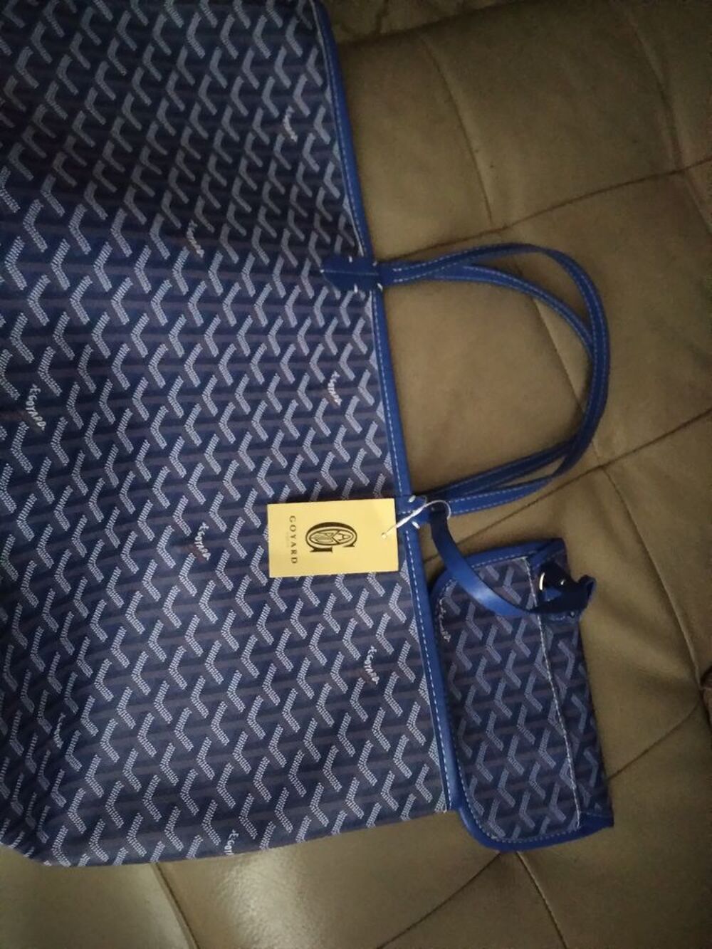 Sac &agrave; main bleu Maroquinerie