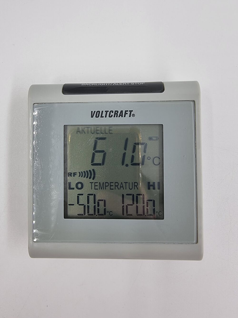 R&eacute;veil matin et thermom&egrave;tre/hydrom&egrave;tre gris Voltcraft Décoration