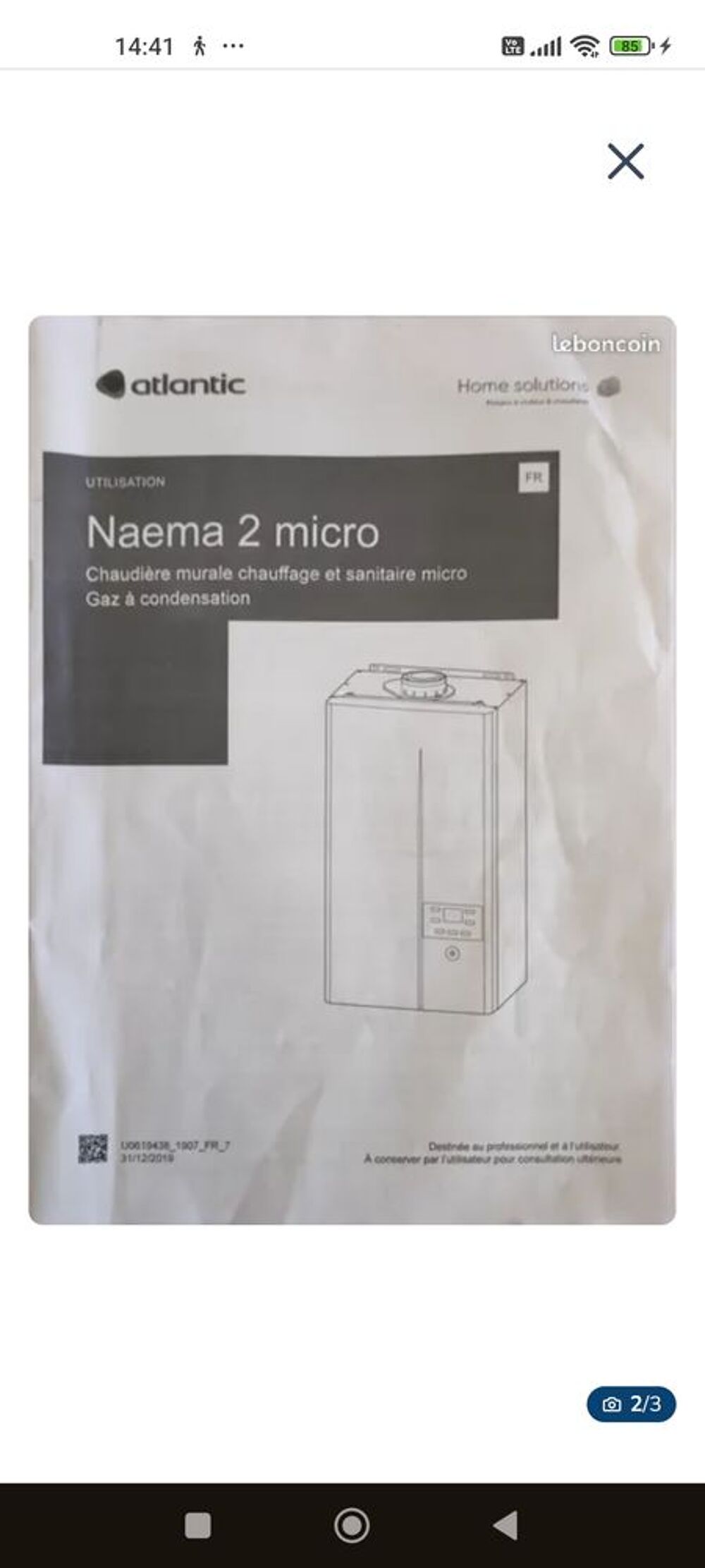 Chaudi&egrave;re &agrave; gaz &agrave; condensation Atlantic Naema 2 Classe A Electroménager