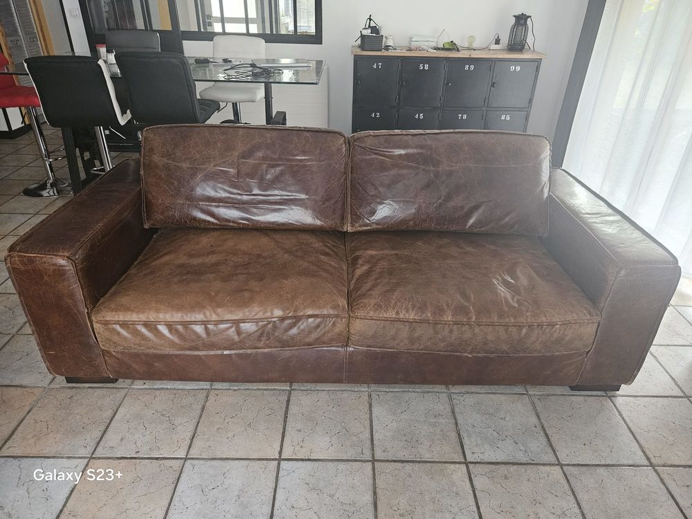 CANAPE VINTAGE 3 PLACES FIXE Meubles