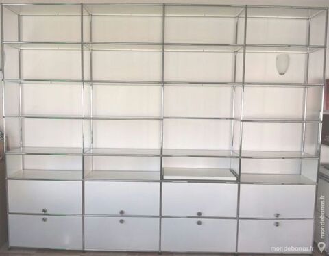 Biblioth�que blanche usm haller 28 cases 4 tiroirs 6380 Chenoise (77)