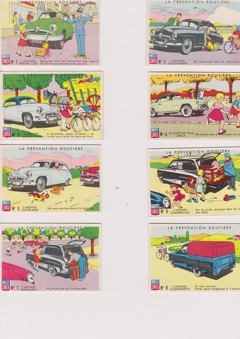 SIMCA - cartes bons points LA PREVENTION ROUTIERE 