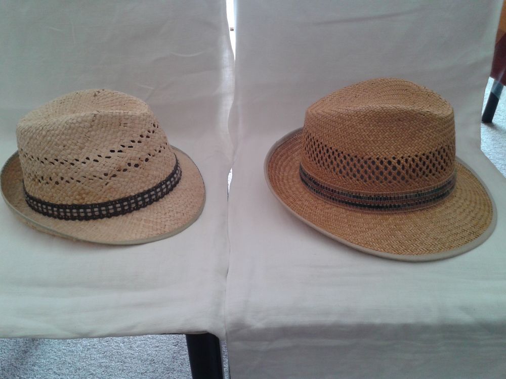  deux chapeaux neufs Trilby en paille taille 59 Vtements