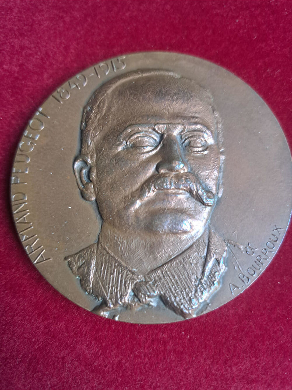 1975 m&eacute;daille Peugeot en bronze par A. Bourroux 