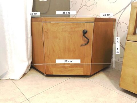 Meuble d'angle pour rangement/TV neuf design en bois massif 118 Paris 16 (75)